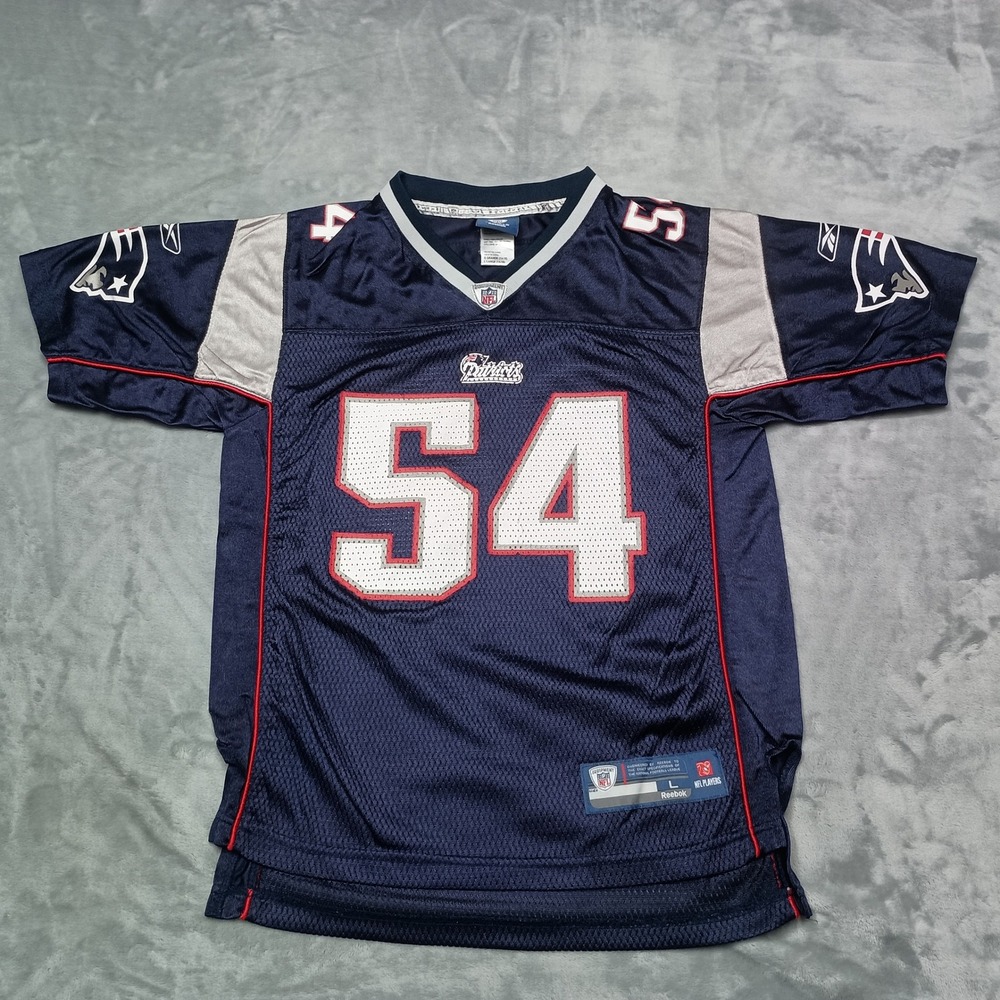 Tedy Bruschi Jersey Mens Large Blue 54 New England Patriots NFL Players Shirt